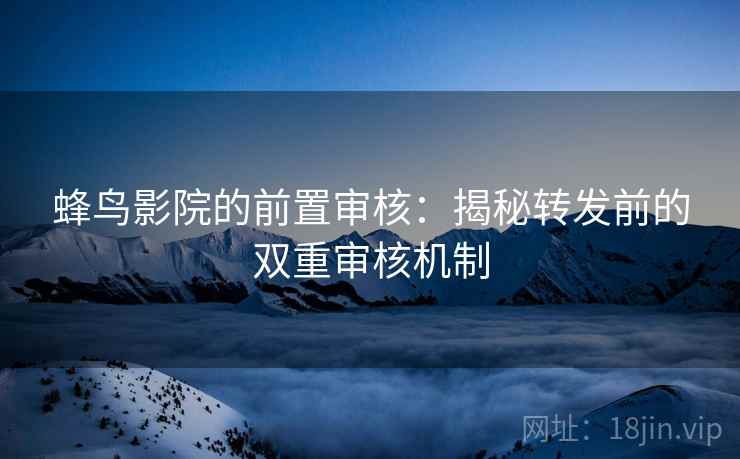 蜂鸟影院的前置审核：揭秘转发前的双重审核机制