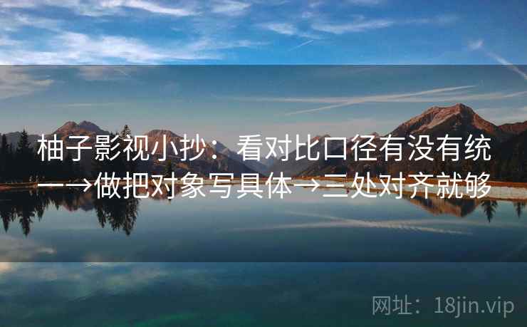 柚子影视小抄：看对比口径有没有统一→做把对象写具体→三处对齐就够