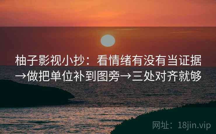柚子影视小抄：看情绪有没有当证据→做把单位补到图旁→三处对齐就够