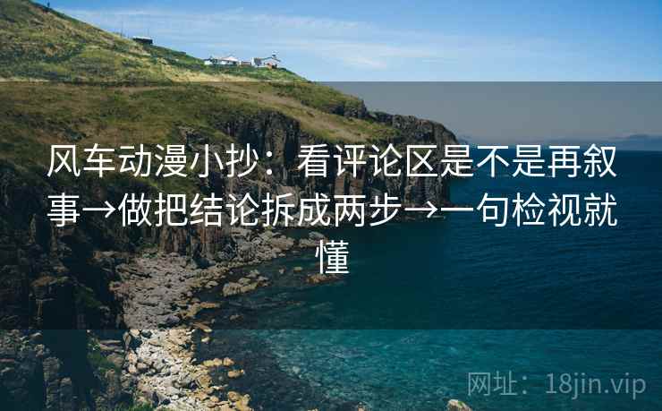 风车动漫小抄：看评论区是不是再叙事→做把结论拆成两步→一句检视就懂
